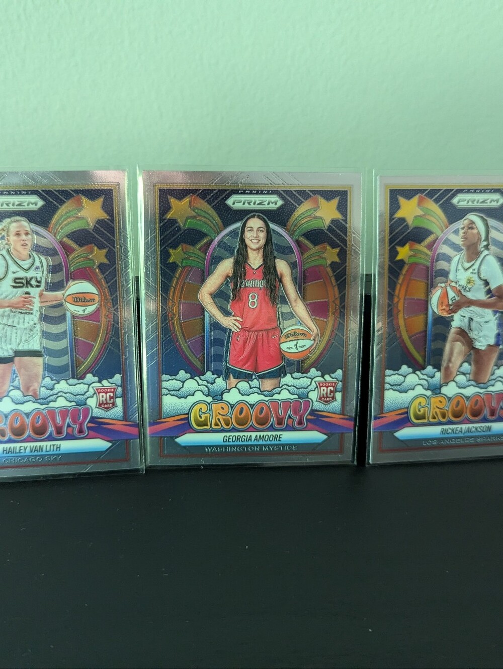 Set Of 3 Panini Prizm WNBA 2025 Groovy Rickea Jackson Georgia Amoore Hailey Van